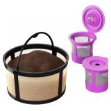 (4 pack)Reusable Mesh Ground Coffee Filter...