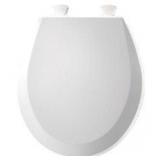 Round Enameled Wood Closed Front Toilet Seat in...