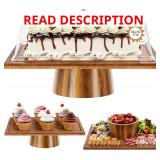 Cake Stand with Lid - 2 in 1 Cake Stand and...