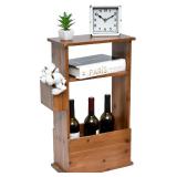 SwallowLiving 24 Inch Tall Brown Rustic Wood...