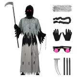 ( 2 pack ) Grim Reaper Costume for Kids Boys,...