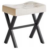 IBUYKE U-Shaped Linen Vanity Stool, Square...