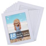 Somime 10 Pack Pre-Cut 16x20 White Picture Mats...
