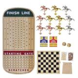 2-in-1 Horse Racing Board Game with Folding...