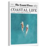 Trendy Surf Girl Canvas Wall Art Coastal...