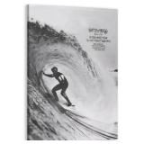 Vintage Surf Poster Black and White Surfing...