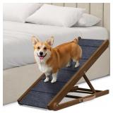 Adjustable Dog Ramp for Bed - Foldable Wooden...