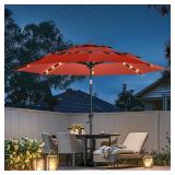 wikiwiki 10FT 3Tiers Solar Led Patio Umbrella,...