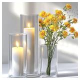 12 Pack Clear Glass Cylinder Vases for...