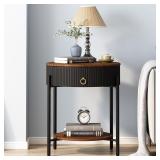 OIOG Modern Side Table with Drawer, Industrial...