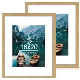16x20 Frames Set of 2, Natural Oak Wood Style -...