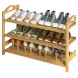 UDEAR Bamboo Shoe Rack 3-Tier Shoe Storage...