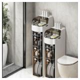 4-Tiers Slim Bathroom Storage Cabinet,...
