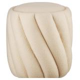 Teddy Fleece Round Ottoman Diameter 17.32in...