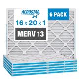 Aerostar 16x20x1 MERV 13 Pleated Air Filter, AC...