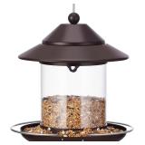 Bird Feeders for Outdoors, Hanging Metal Roof...