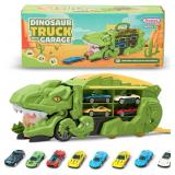 Prextex Dinosaur Truck Garage - Multicolored...