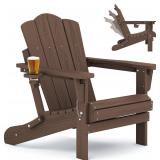 KINGYES Adjustable Folding Adirondack Chair,...
