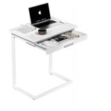 C Shaped End Table,Small Couch Side Table with...