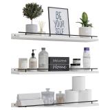 WOPITUES Floating Shelves 24 inch with Gold...