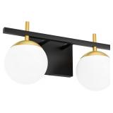 Ralbay 2-Light Black Gold Bathroom Vanity Light...