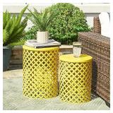$102 Glitzhome Outdoor Side Table Set of 2,...