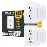 $107 15A 125V GFCI Outlet, White (10)