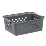 IRIS Small Plastic Storage Basket, Gray 3pk