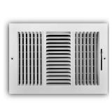 12 in. x 8 in. 3-Way Steel Register, White