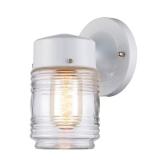 1-Light White Outdoor Jelly-Jar Wall Lantern
