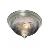 $242 11 in. Brushed Nickel Flush Mount Glass Bowl