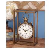 Bronze Metal Standing Stopwatch Analog Clock