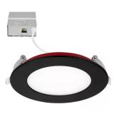 4 in. Fire Rated LED Downlight, Black Trim