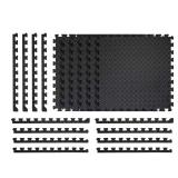 Black 24 in. Foam Gym Floor Tiles (6 Tiles)