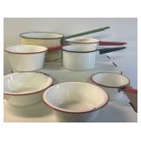 White Enamel Pots and Pans