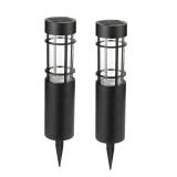 Lumen Black Solar LED Outdoor Path Light-2Pcs
