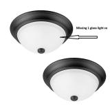 2Light 13-in Matte Black Flush Mount Light 2 -Pack