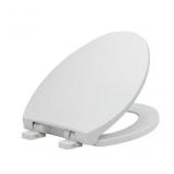 Plastic White Elongated Soft Close Toilet Seat