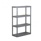 4 Tier Gray Plastic Utility shelving/Solid Shelves