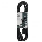 3 Prong Black Indoor Extension Power Cord