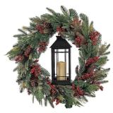 30-in Pre-lit Indoor Artificial Christmas Wreath