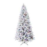 7.5ft Pre-lit Flocked Artificial Christmas Tree