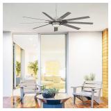 72in LED Covered Outdoor Ceiling Fan/Light 9-Blade