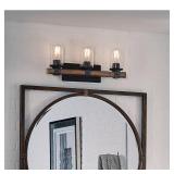 3 Light Distressed Farmhouse Bathroom Vanity light