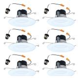 750 Lumens Switchable Round LED Downlight 6 -Pack