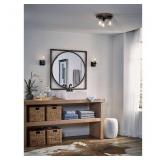 3 -Light11.5-in Distressed Black Flush Mount Light