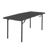 Rectangle ResinBlack Folding banquet table 8Person
