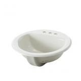 19.0-in Drop-in Round Traditional Bathroom Sink