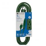 3 Prong Green Indoor Extension Power Cord