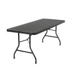 Rectangle Resin Black Folding banquet table8Person